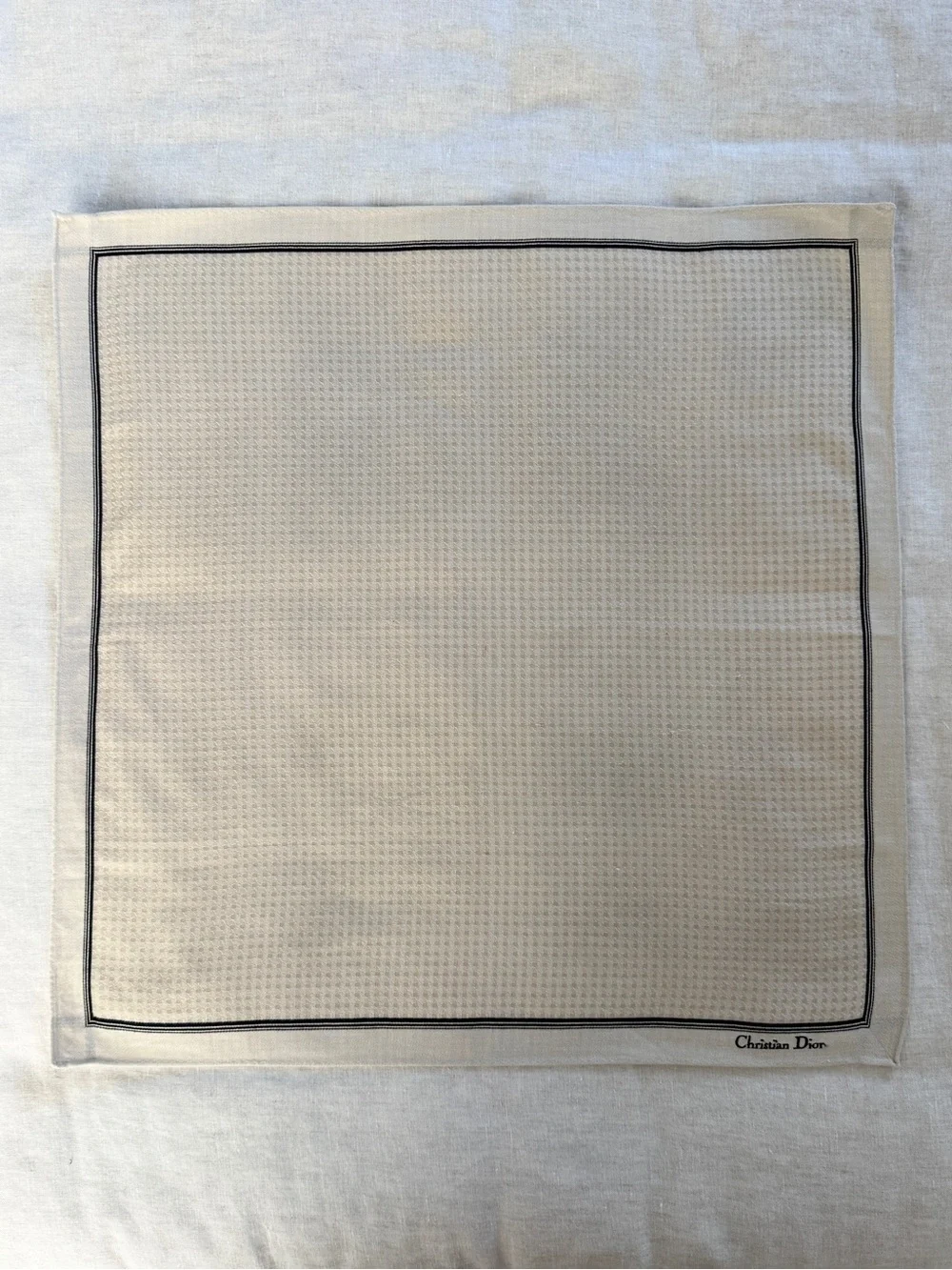 Vintage Christian Dior Textured Cotton Head Scarf Bandana Made in Japan